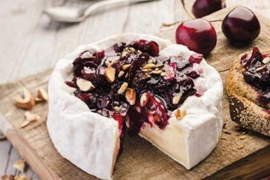 Le Rustique Camembert with Cherry Chutney and Almonds